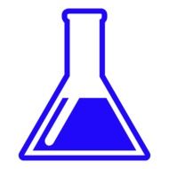 Blue chemistry flask as a clipart