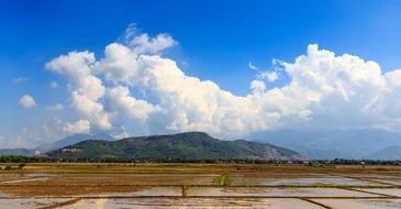 remote view of the village on a sunny day