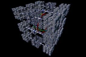 geometric design of silver cube