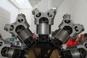 engine with cylinders close up