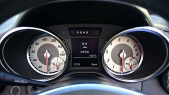 Mercedes-Benz Speedometer in a car