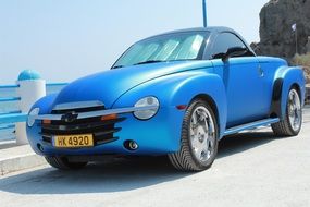 design of small blue auto