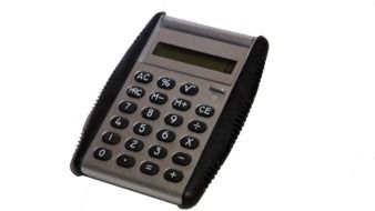 calculator with rubber black accents as an illustration