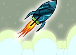 Rocket in a flight, clipart