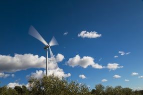 wind turbine in nature on a clear sunny day