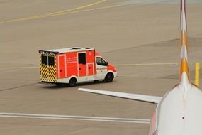fire truck on a runway
