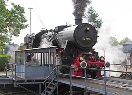 Steam Locomotive at station, germany, heilbronn, south german railway museum