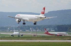 plane over zurich airport