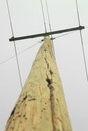 wooden pole with electric wires