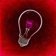 drawn symbol of idea on a red background