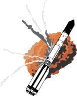 picture of nasa rocket in explosion