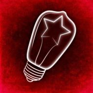 drawn symbol of creativity on a red background