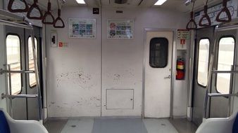 empty carriage of a subway in south korea