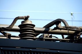 contact electroline on the roof of the train