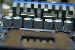Close-up of the Technological Component Of Capacitors