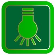 green icon with light bulb