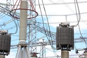 switchgear at a power plant in Latvia close-up