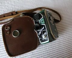 Old camera with lenses