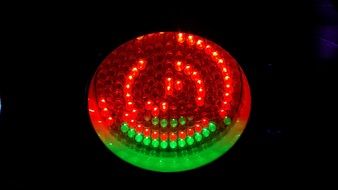 red-green LED on black background