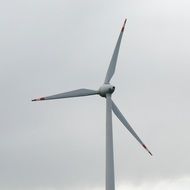 Rotor of Wind Turbine at clouds