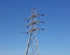 Power lines with electricity