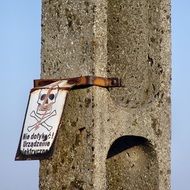 power pole with a sign