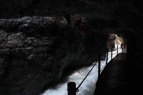 panoramic view of the gorge Partnachklamm in Germany