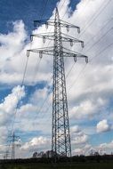 Power lines among nature