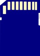 painted blue memory card as an illustration