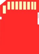 painted red memory card