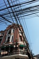 power lines over city street
