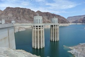 panoramic view of a dam at a hydroelectric power station in nevada