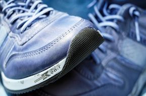 blue sneakers close up