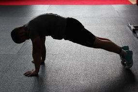 sports pose of a young man