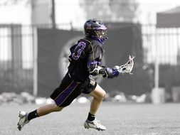 lacrosse player in sports uniform