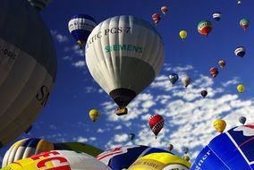 variety of hot air balloon in the sky