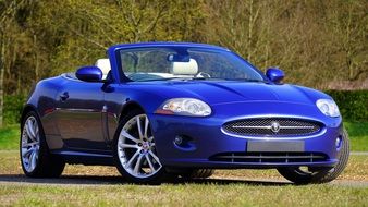 Beautiful blue Jaguar XK