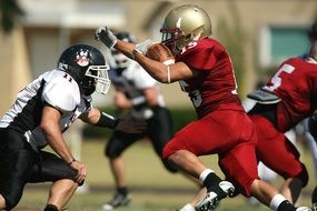 playing american football on a sunny day