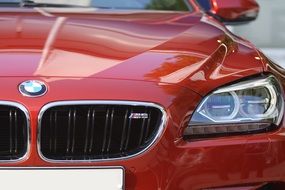 Bmw M6, red Sports Car, front view