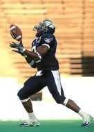 action of a american football player