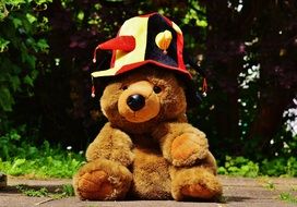 teddy bear in colorful hat for european soccer championship