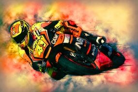 drawn athlete on a motorcycle under the numbers 41