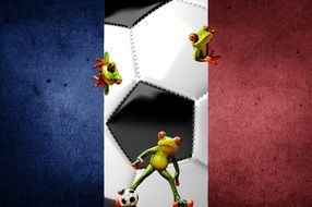 funny frogs playing football