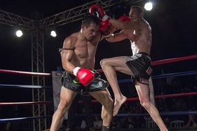 Sport Action on ring, Muay Thai Fight