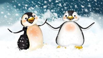 penguin dance in the snow