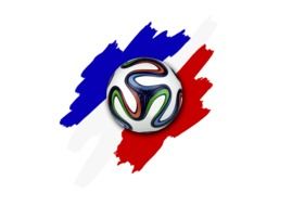 emblem with soccer ball and france flag