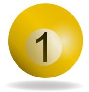 yellow Billiard Ball drawing