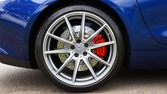 rear wheel of a luxury sports car Mercedes