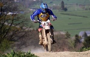 motocross on a dusty track