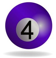 purple billiard ball number 4 as an illustration